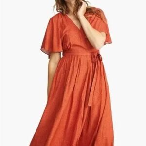 Able Loretta Wrap Dress Orange Garment